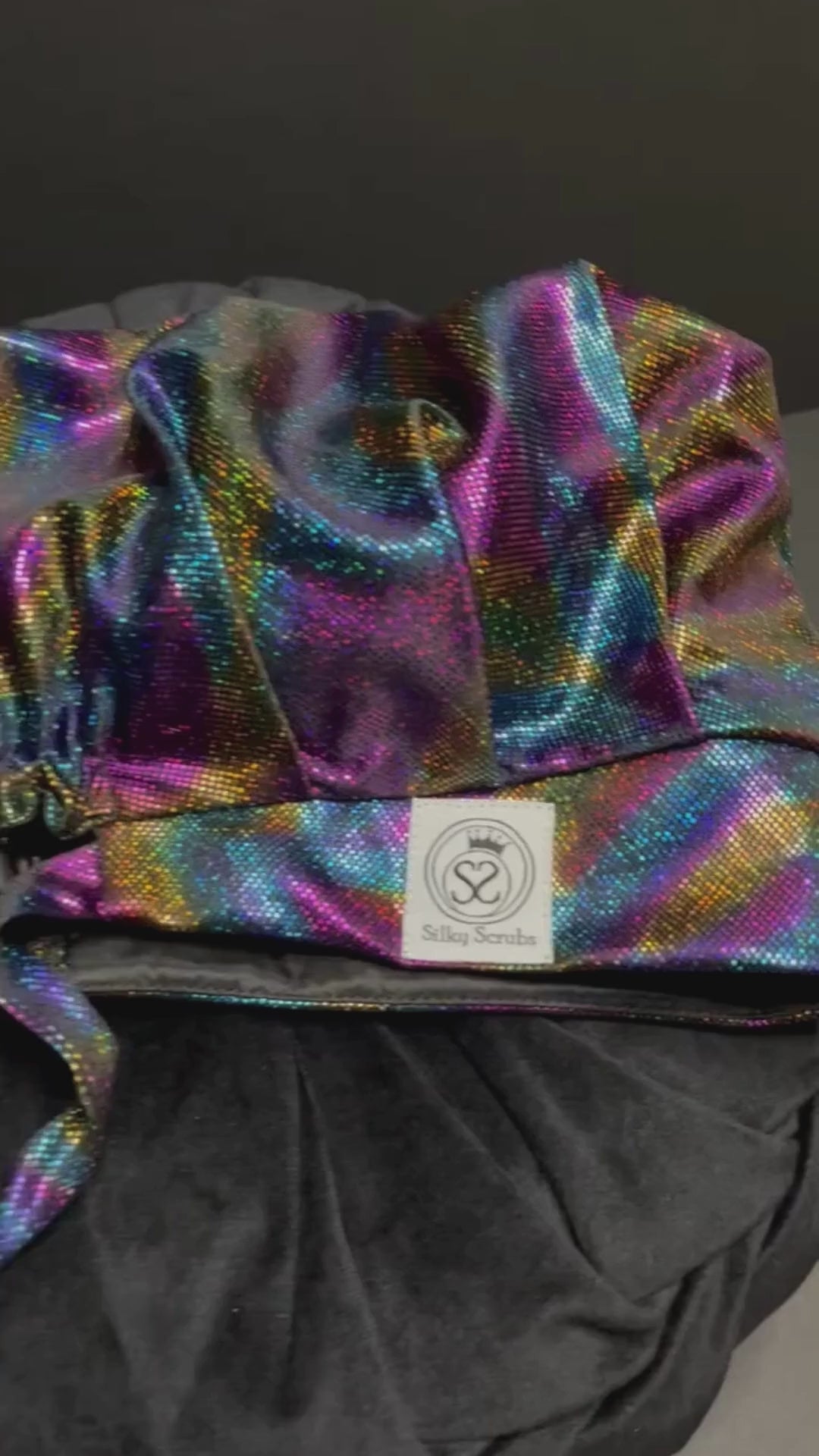 Rainbow Mermaid Satin-Lined Scrub Cap