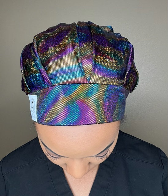 Rainbow Mermaid Satin-Lined Scrub Cap